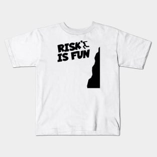 Cliff jumping risk is fun Kids T-Shirt